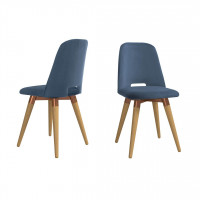 Manhattan Comfort 2-1020563 Selina Velvet Accent Chair in Blue - Set of 2
